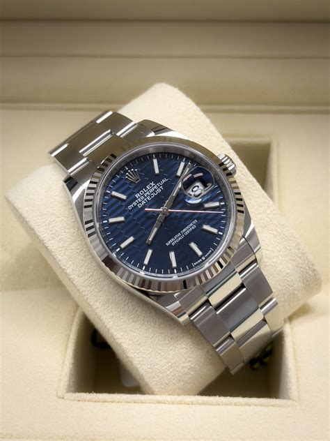 Rolex Datejust 36 Blue 126234 Fluted Oyster Stainless Steel